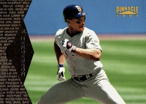 1997 Pinnacle #104 Rickey Henderson Baseball Card
