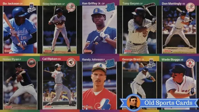A collage of the most valuable cards from the 1989 Donruss Baseball sports card set.