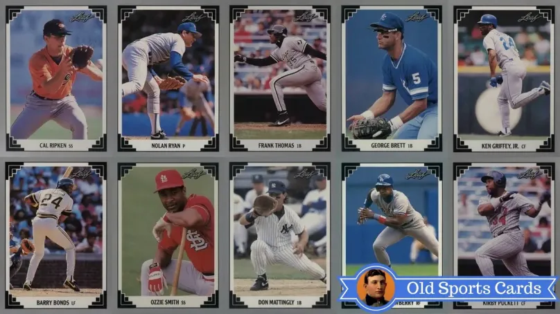 A collage of the most valuable cards from the 1991 Leaf Baseball sports card set.