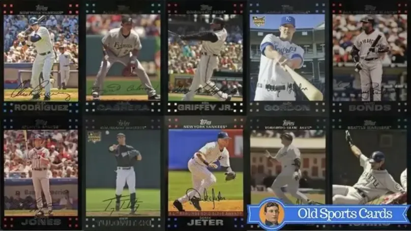 A collage of the most valuable cards from the 2007 Topps Baseball sports card set.