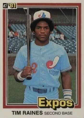 1981 Donruss #538 Tim Raines Rookie Card