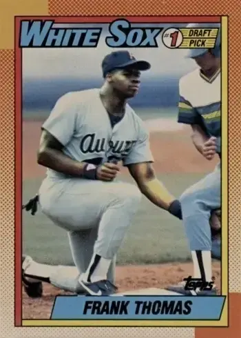 1990 Topps #414 Frank Thomas Error-Partial Blackless Rookie Card