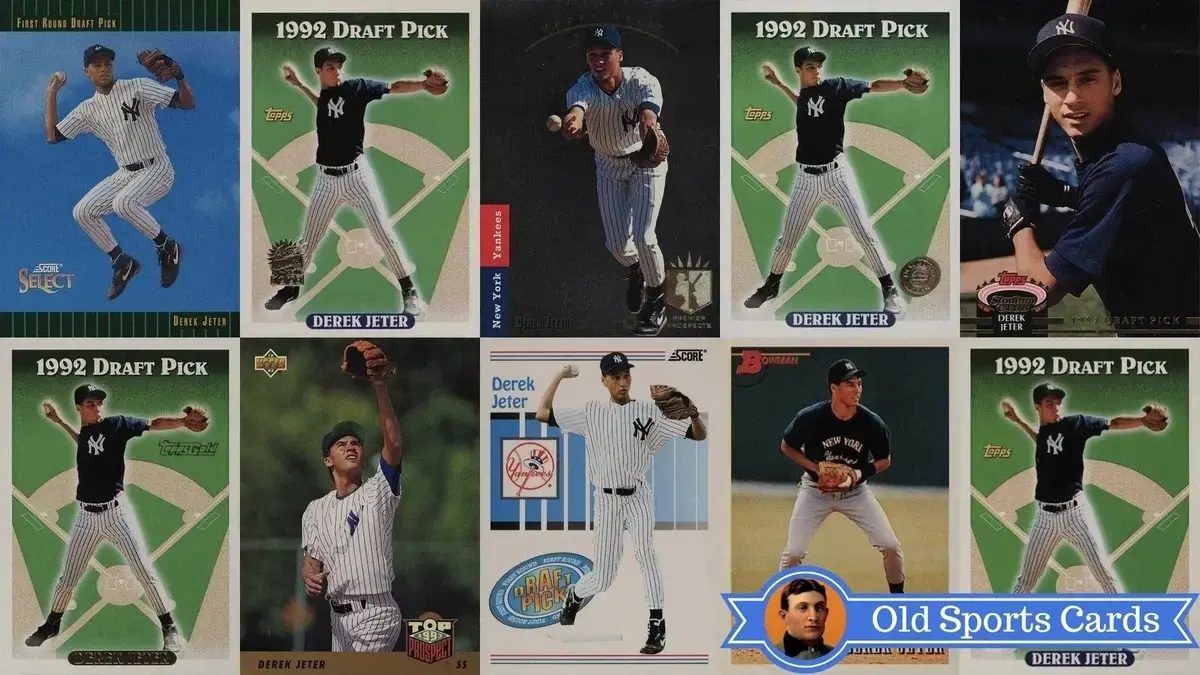 A Collage of Derek Jeter Rookie Cards