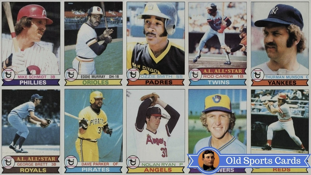 A collage of the most valuable cards from the 1979 Topps Baseball sports card set.