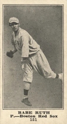 1916 M101-4 Sporting News #151 Babe Ruth Rookie Card