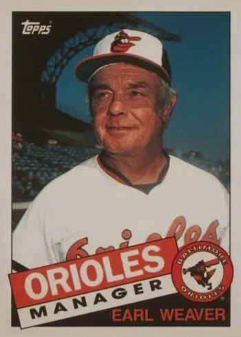 1985 Topps Traded #129T Earl Weaver Baseball Card