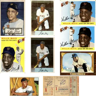Collection of Willie Mays Baseball Cards and Memorabilia