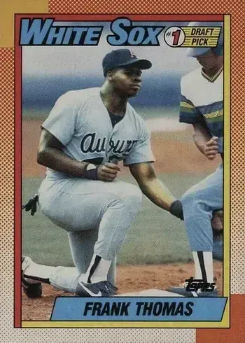 1990 Topps #414 Frank Thomas Name On Front Rookie Card