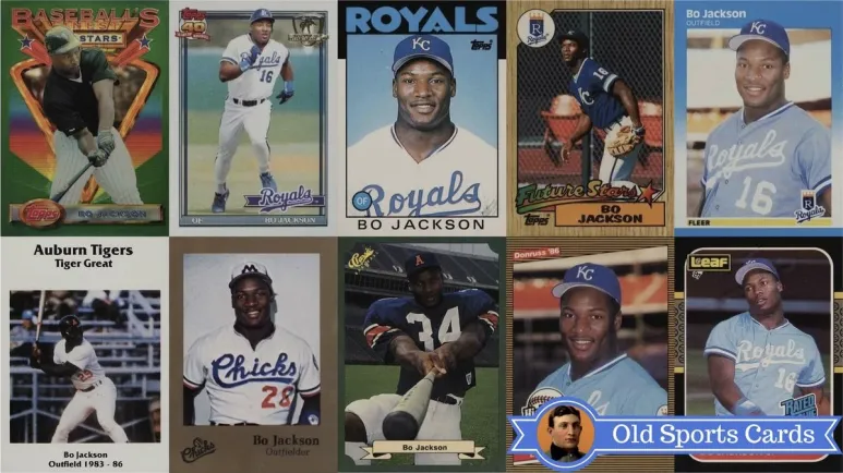 Bo Jackson baseball cards collection featuring rookie and career highlights