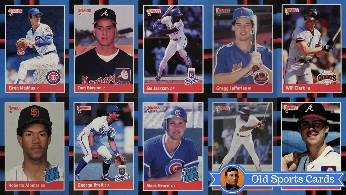A collage of the most valuable cards from the 1988 Donruss Baseball sports card set.