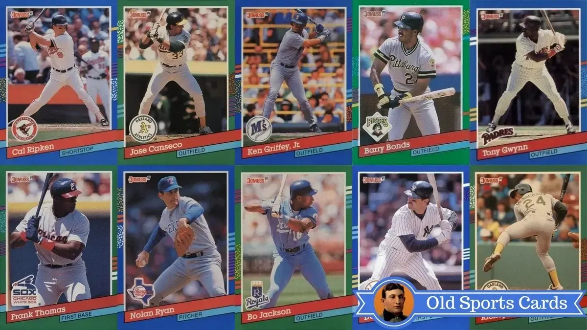 A collage of the most valuable cards from the 1991 Donruss Baseball sports card set.