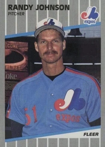 1989 Fleer #381 Randy Johnson Ad Tinted Green Rookie Card