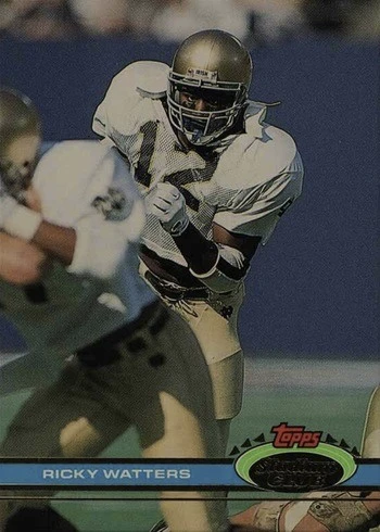 1991 Topps Stadium Club #60 Ricky Watters Rookie Card