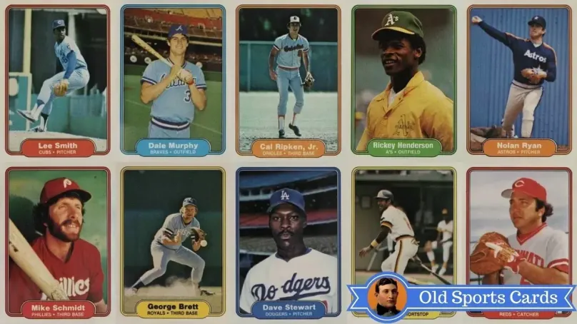 A collage of the most valuable cards from the 1982 Fleer Baseball sports card set.
