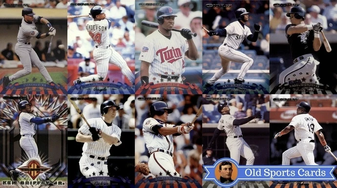 A collage of the most valuable cards from the 1998 Donruss Baseball sports card set.