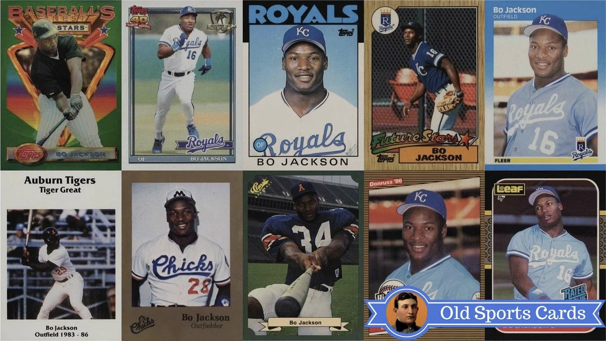 Bo Jackson baseball cards collection featuring rookie and career highlights