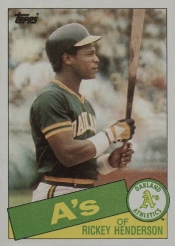 1985 Topps #115 Rickey Henderson Baseball Card