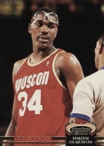 1992 Topps Stadium Club #220 Hakeem Olajuwon Basketball Card