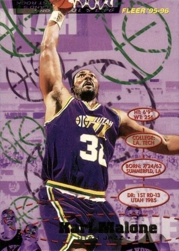 1995 Fleer #188 Karl Malone Basketball Card