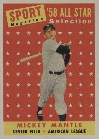 1958 Topps #487 Mickey Mantle Baseball Card