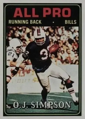 1974 Topps #130 O.J. Simpson Football Card