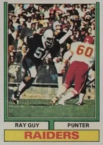 1974 Topps #219 Ray Guy Rookie Card