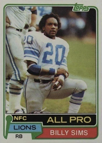 1981 Topps #100 Billy Sims Rookie Card