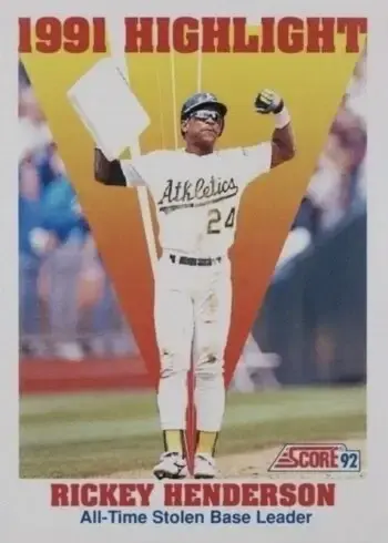 1992 Score #430 Rickey Henderson Baseball Card