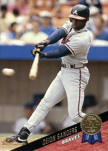 1993 Leaf #222 Deion Sanders Baseball Card