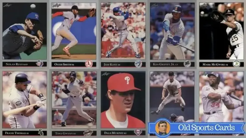 A collage of the most valuable cards from the 1992 Leaf Baseball sports card set.
