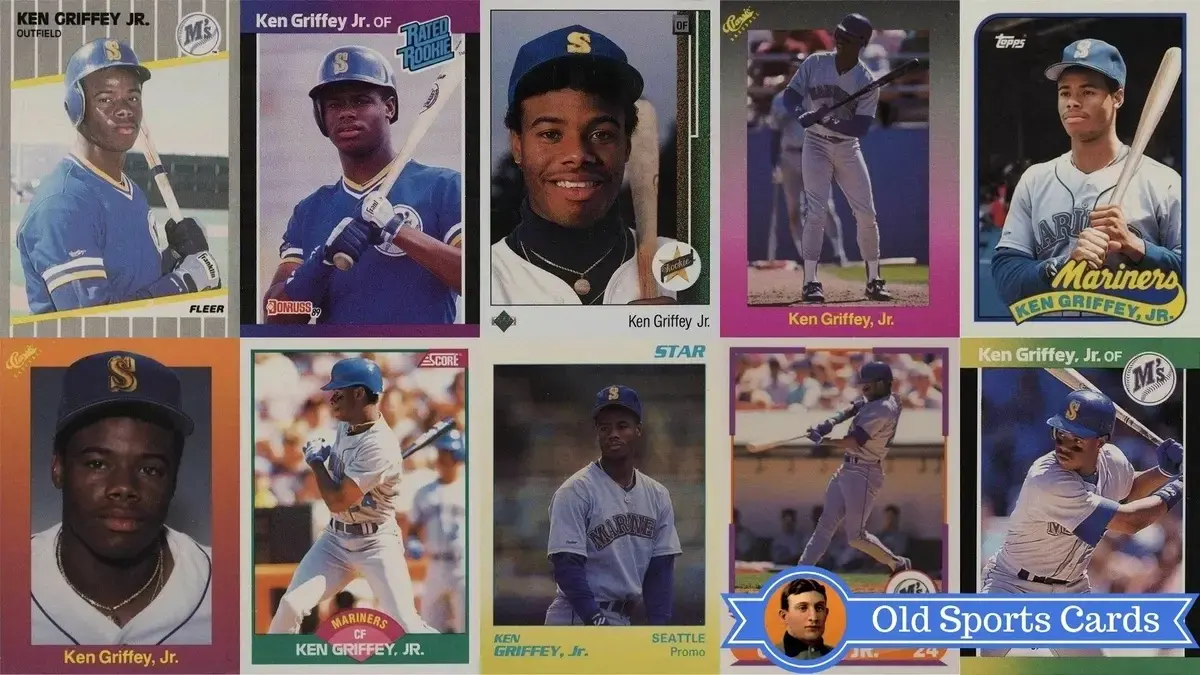 A Collage of Ken Griffey Jr. Rookie Cards