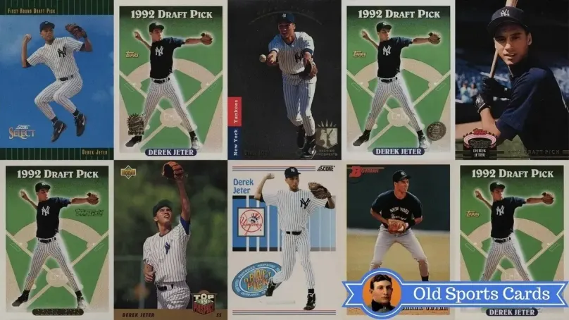 A Collage of Derek Jeter Rookie Cards