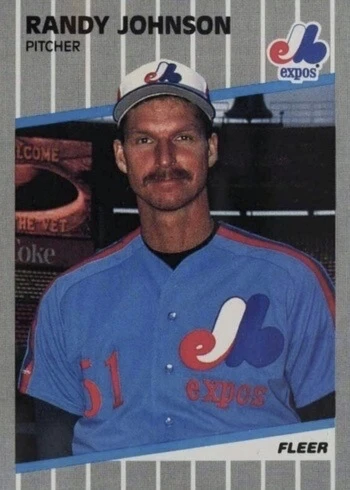 1989 Fleer #381 Randy Johnson Ad Partially Obscured Rookie Card