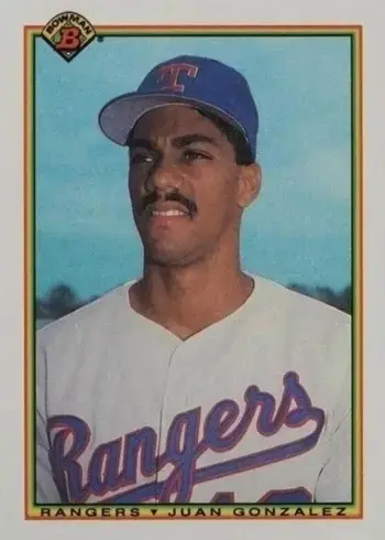 1990 Bowman #492 Juan Gonzalez Rookie Card