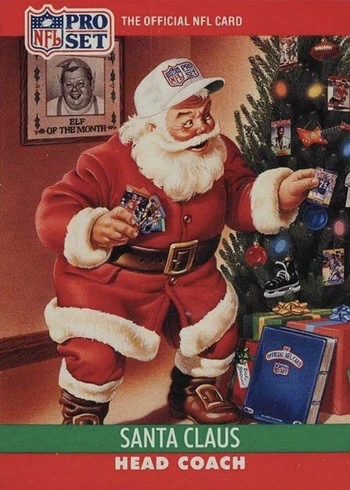 1990 Pro Set  Santa Claus Football Card