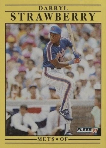 1991 Fleer #161 Darryl Strawberry Baseball Card