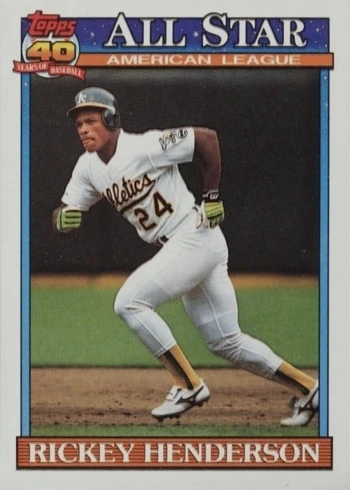 1991 Topps #391 Rickey Henderson Baseball Card