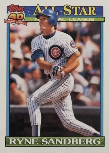 1991 Topps #398 Ryne Sandberg Baseball Card